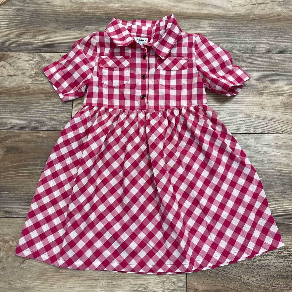 Old Navy Toddler Girls‎ Pink Gingham Short Sleeve Dress Size 4T